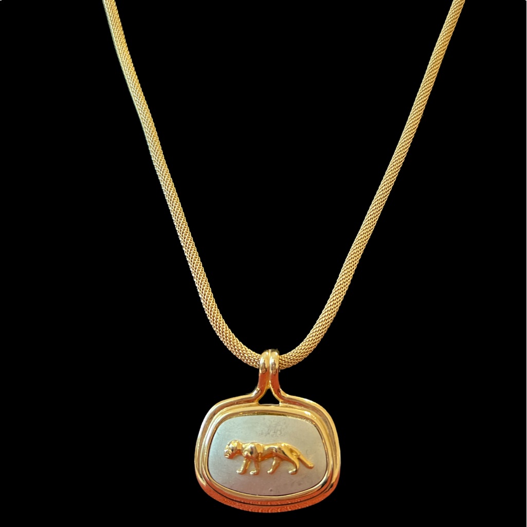Hpvintage John Medeiros Panther Mesh Necklace